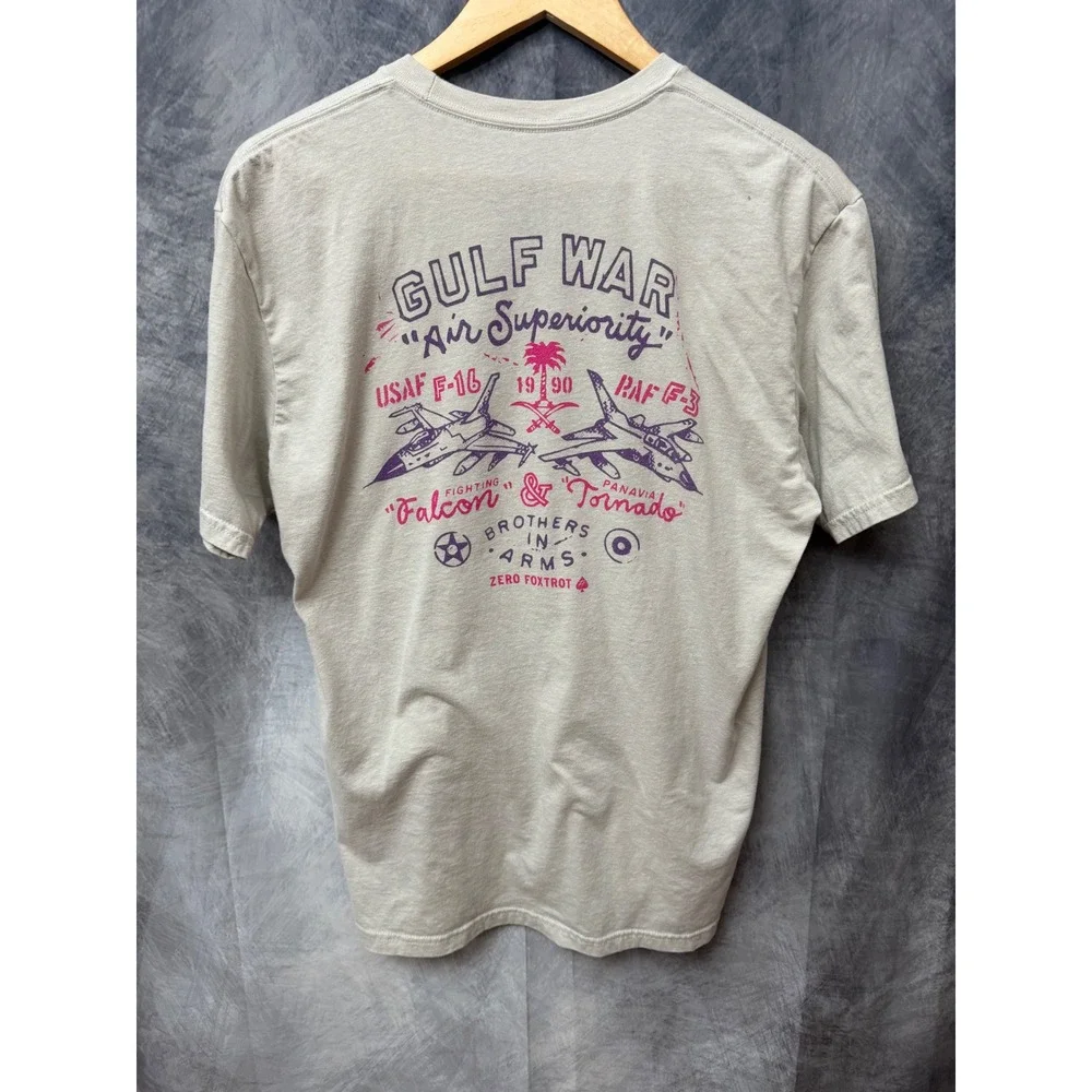 Zero Foxtrot Gulf War Air Superiority F-16 Tornado Graphic T-Shirt Mens Large - Picture 2 of 7